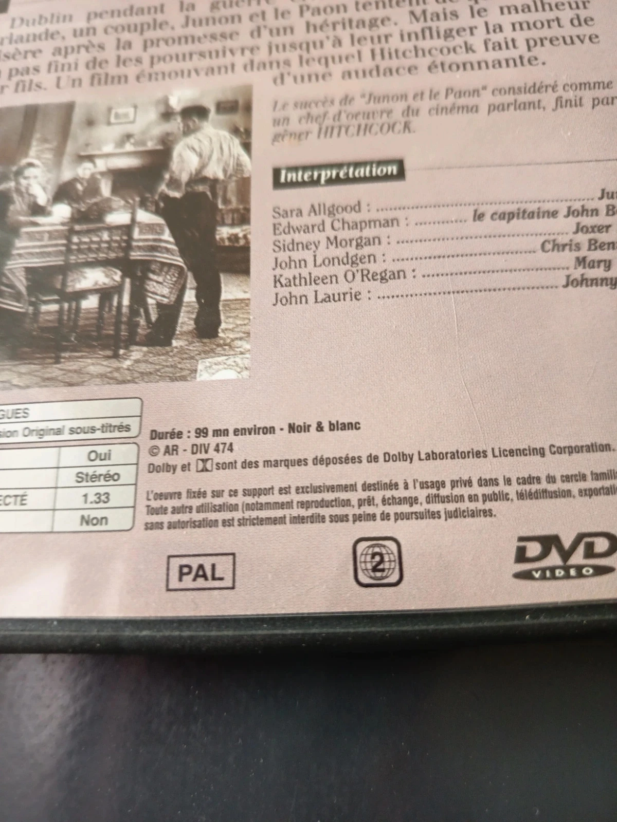 Dvd Junon et le paon – photo 5